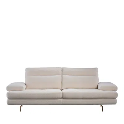 Giuseppe Nicoletti Sabrina Sofa, Satin Metal Legs In Teddy  Ottanio