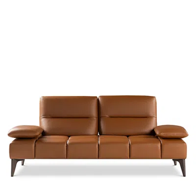 Giuseppe Nicoletti Soprano Leather Sofa In Botero  - Orange