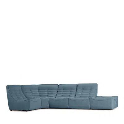Giuseppe Nicoletti Trattino 5 Piece Power Reclining Sectional In Riccio  Celeste