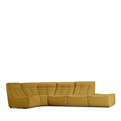 Giuseppe Nicoletti Trattino 5 Piece Power Reclining Sectional In Riccio  Giallo