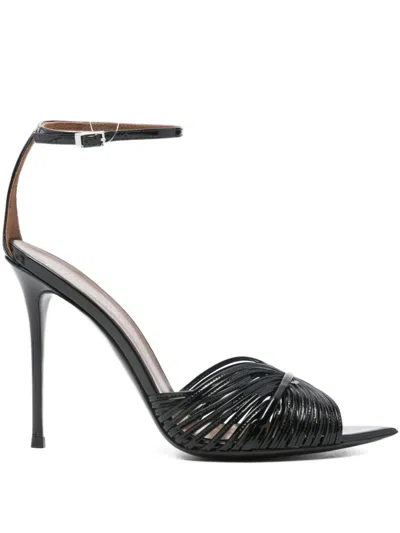 Giuseppe Zanotti 105mm Intriigo Shell Leather Sandals In Black