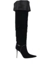 Giuseppe Zanotti Secret High Boot 105 High Heels Boots In Black Suede And Leather In Black