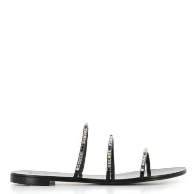 Giuseppe Zanotti 10mm Rhinestone Embellished Sandals In Black
