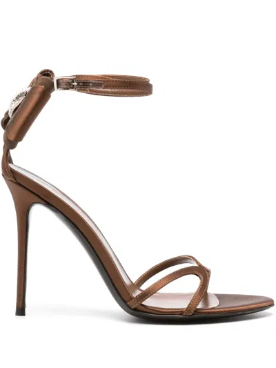 Giuseppe Zanotti 110mm Bow-detailed Sandals In Brown