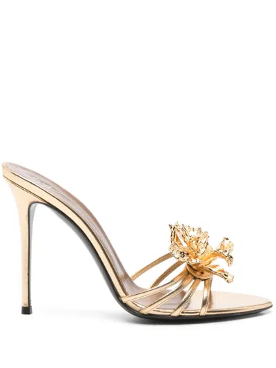 Giuseppe Zanotti 110mm Orchid Mules In Gold