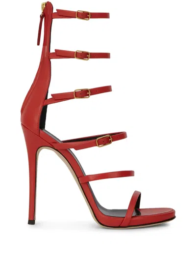 Giuseppe Zanotti Buckle-strap High-heel Sandals In Red