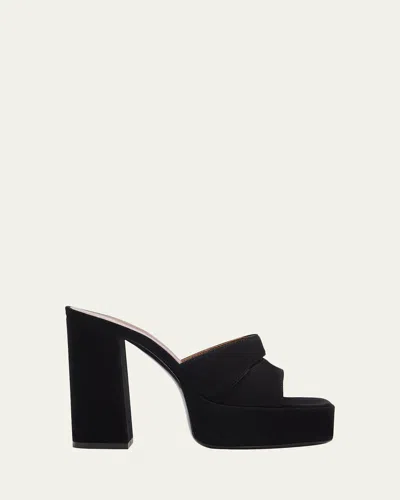 Giuseppe Zanotti 115mm Suede Platform Slide Sandals In Black