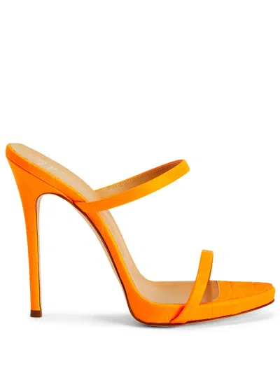 Giuseppe Zanotti Woman Sandals Orange Size 8 Synthetic Material In Multi