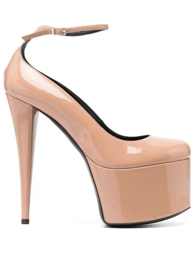 Giuseppe Zanotti Yana 150mm Patent Platform Pumps In Neutrals