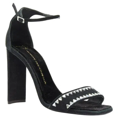 Pre-owned Giuseppe Zanotti 2017 Black Geometric Crystal Embellished Sandal Eu39