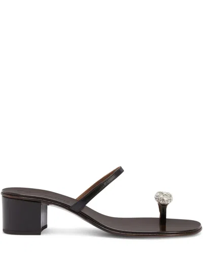 Giuseppe Zanotti 40mm Icon Ring Sandals In Black