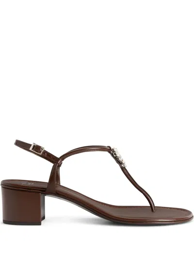 Giuseppe Zanotti 40mm Thong-strap Sandals In Brown