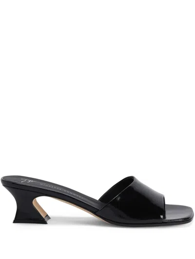 Giuseppe Zanotti 45mm Solhene Leather Sandals In Black