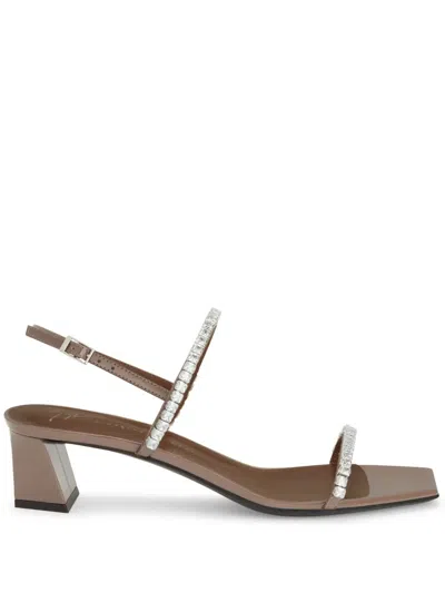 Giuseppe Zanotti Valentine Crystal Slingback-sandalen 45mm In Grau