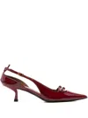 Giuseppe Zanotti 50mm Leather Heeled Pumps In Red