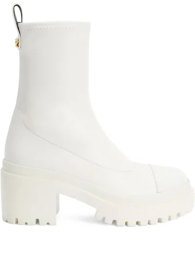 Giuseppe Zanotti 70mm Vicentha Boots In Weiss