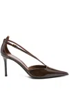 Giuseppe Zanotti 80mm Patent Leather Ankle-strap Pump In Brown