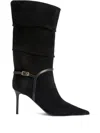 Giuseppe Zanotti 85mm Secret Pleated Suede Boots In Black