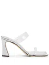 Giuseppe Zanotti Transparent Block-heel Mules In Silver