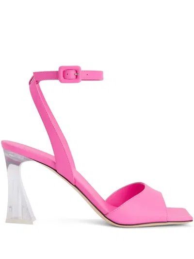 GIUSEPPE ZANOTTI 85MM VESTAA TRANSPARENT-HEEL SANDALS