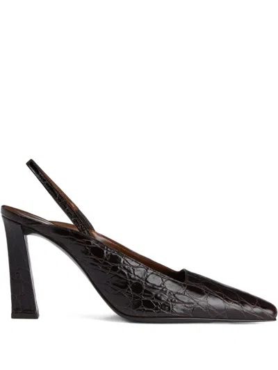 Giuseppe Zanotti 90mm Brendha Crocodile-effect Slingback Pumps
