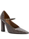 Giuseppe Zanotti 90mm Brita Crocodile-effect Buckle Pumps In Gray