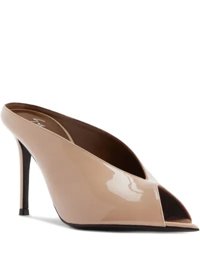 Giuseppe Zanotti 90mm Intriigo Pointed-toe Sandals In Brown