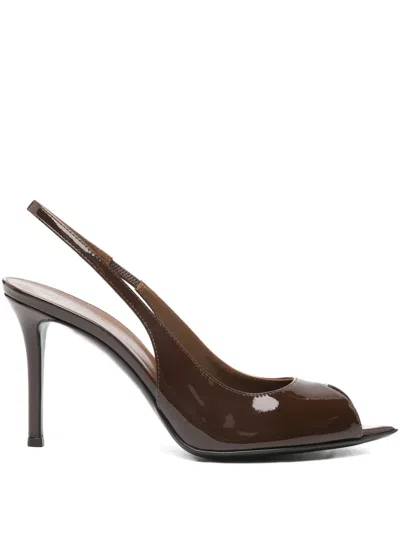 Giuseppe Zanotti 90mm Intriigo Slingback Peep-toe Pumps In Brown