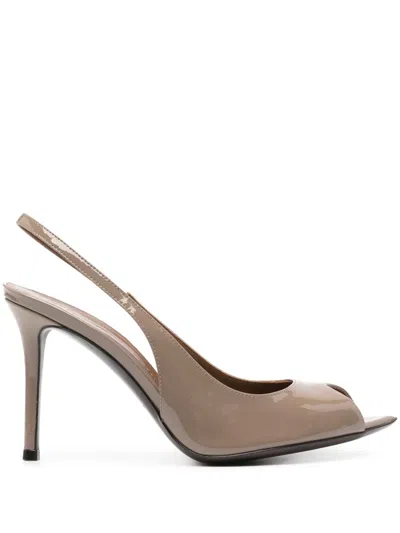 Giuseppe Zanotti 100mm Slingback Peep-toe Sandals In Brown