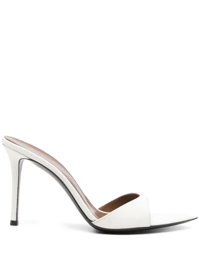 Giuseppe Zanotti 90mm Intriigo Strap Mules In White