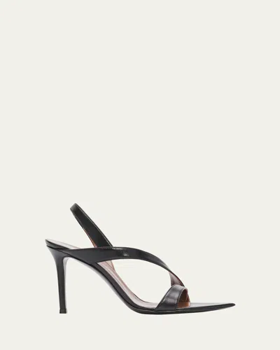 Giuseppe Zanotti 90mm Leather Pointed-toe Sandals In Black