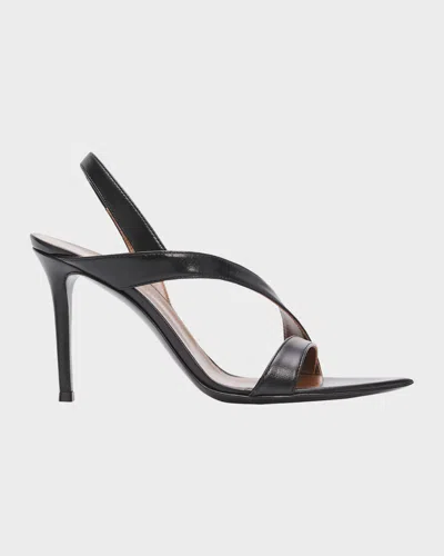 Giuseppe Zanotti 90mm Leather Pointed-toe Sandals In Black