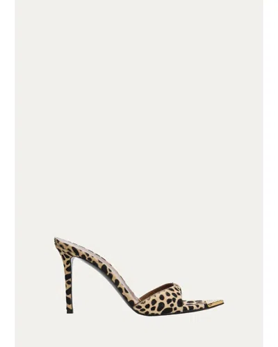 Giuseppe Zanotti 90mm Leopard Calf Hair Mules In Felina