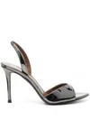 Giuseppe Zanotti Lilibeth 90 Snake-effect Leather Slingback Sandals In Grey