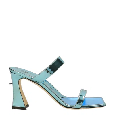 Giuseppe Zanotti 90mm Metallic-finish Strappy Sandals In Blue