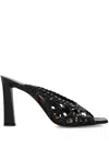 Giuseppe Zanotti 90mm Mya Cage Mules In 黑色