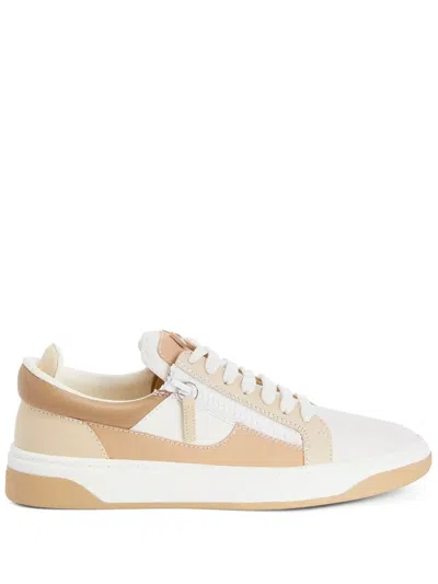 Giuseppe Zanotti 94 Panelled Low-top Sneakers In Neutrals