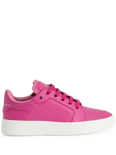 Giuseppe Zanotti Calf-leather Lace-up Sneakers In Pink