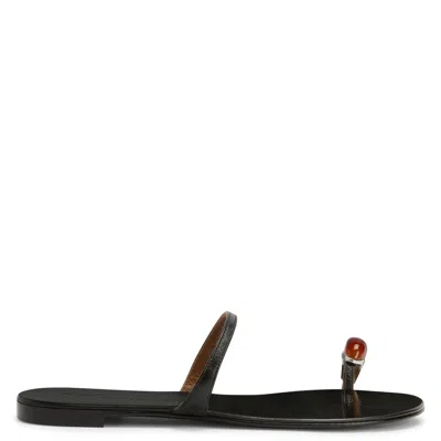 Giuseppe Zanotti Acates Flat Sandals In Black