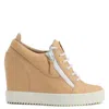 Giuseppe Zanotti 75mm Wedge Zip-detail Low-top Sneakers In Neutral