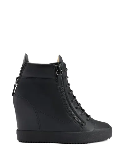 Giuseppe Zanotti Addy Wedge Sneakers In Black