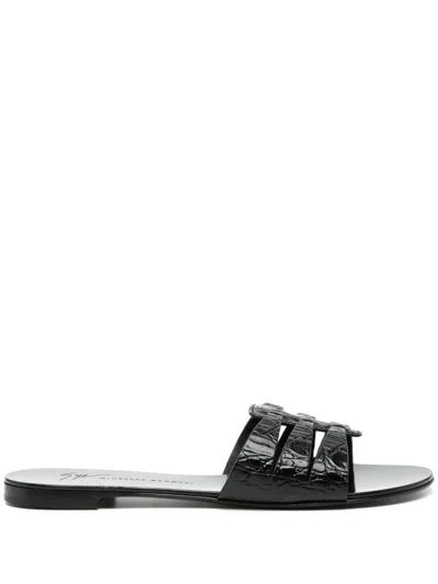 Giuseppe Zanotti Adheline Slides In 黑色