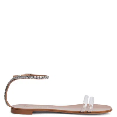 Giuseppe Zanotti Crystal-embellished Flat Sandals In White