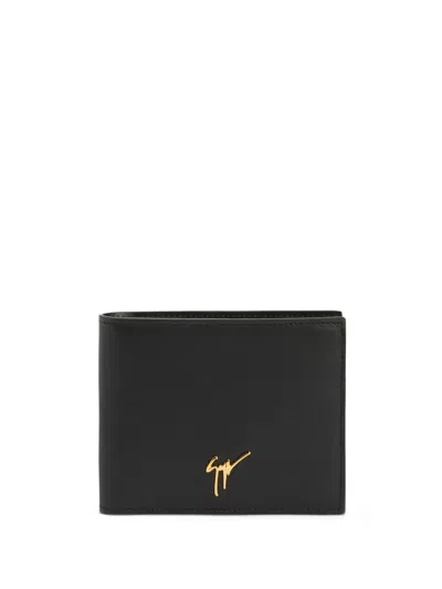 Giuseppe Zanotti Albert Bi-fold Leather Wallet In 黑色