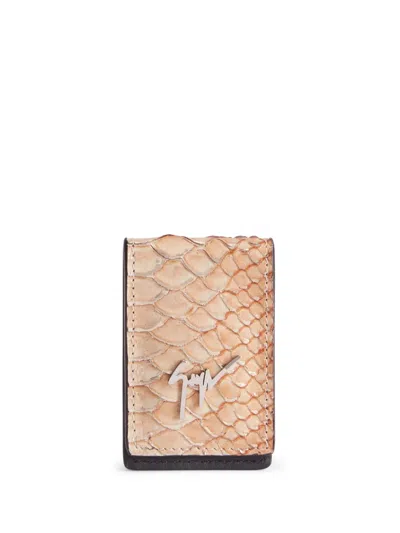 Giuseppe Zanotti Albert Crocodile-effect Cash Holder In Pink