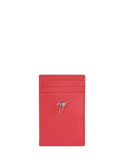 Giuseppe Zanotti Albert Logo-plaque Cardholder In Rot