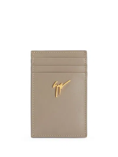 Giuseppe Zanotti Albert Logo-plaque Leather Cardholder In 中性色