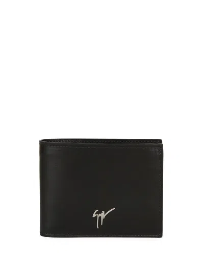 Giuseppe Zanotti Albert Logo-plaque Wallet In Schwarz