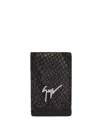 Giuseppe Zanotti Albert Snakeskin Effect Cardholder In Black