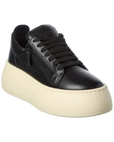 Giuseppe Zanotti Alma Leather Platform Sneaker In Black